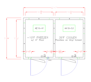 American Panel Corporation 8X12-O Walk-In Combination Cooler/Freezer (50/50 split)