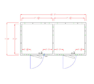 American Panel Corporation 8X16-I Walk-In Combination Cooler/Freezer (50/50 split)